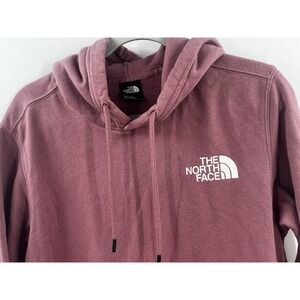 The North Face Mens Small Hoodie Sweatshirt Pink Rose Logo Pullover